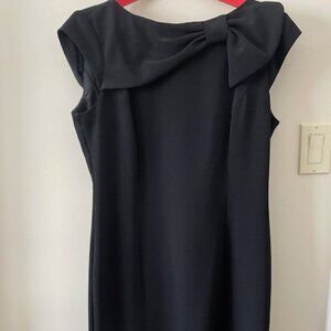 Jessica VTG - sheath dress  - black - with large bow   - cap sleeves - size 12